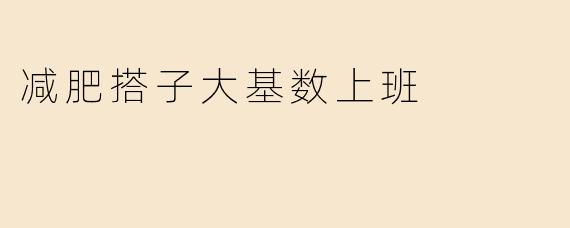 减肥搭子大基数上班