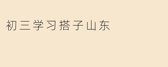 初三学习搭子山东