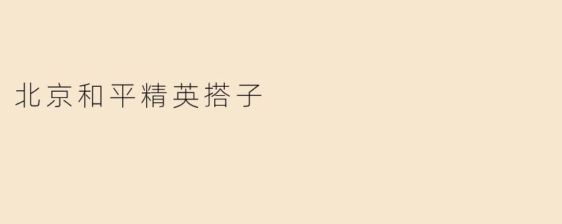 北京和平精英搭子