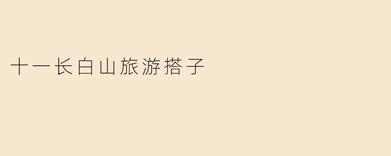 十一长白山旅游搭子