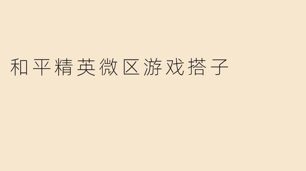 和平精英微区游戏搭子