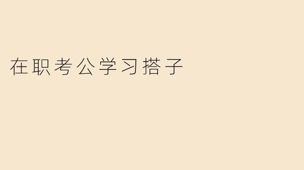 在职考公学习搭子