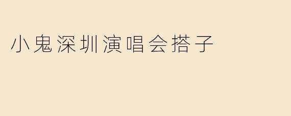 小鬼深圳演唱会搭子