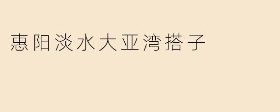 惠阳淡水大亚湾搭子