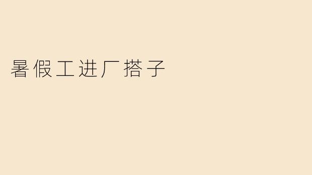 暑假工进厂搭子