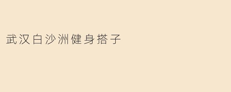 在武汉白沙洲附近想找健身搭子，有没有推荐的方式或群体？