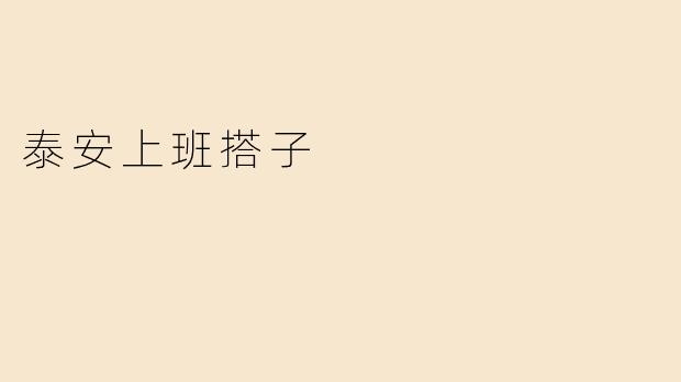 泰安上班搭子