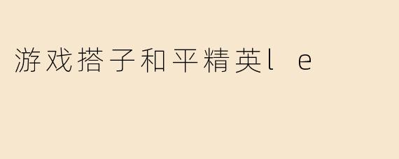 游戏搭子和平精英le
