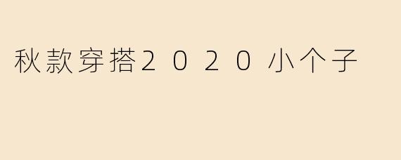 秋款穿搭2020小个子