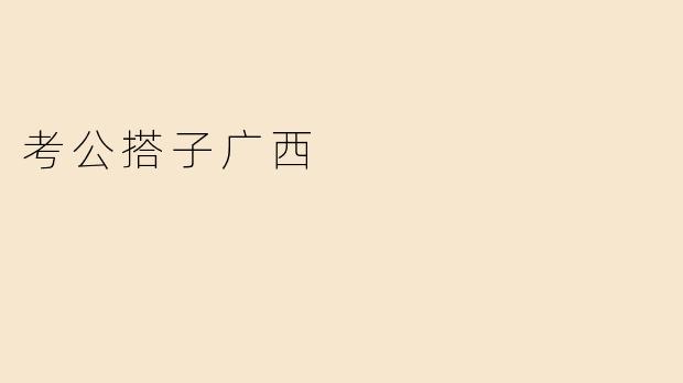 考公搭子广西