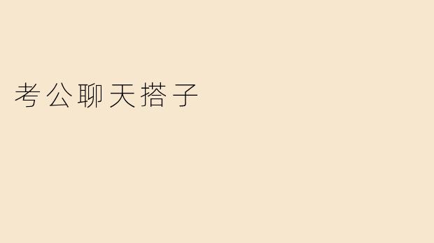 考公聊天搭子