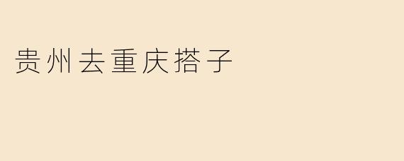 贵州去重庆搭子
