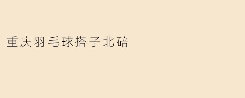 重庆羽毛球搭子北碚