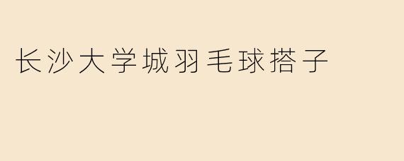 长沙大学城羽毛球搭子