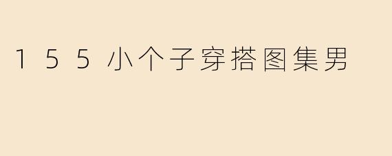 155小个子穿搭图集男