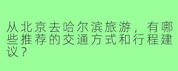 从北京去哈尔滨旅游,有哪些推荐的交通方式和行程建议?