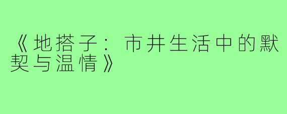 《地搭子:市井生活中的默契与温情》