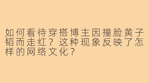 如何看待穿搭博主因撞脸黄子韬而走红？这种现象反映了怎样的网络文化？