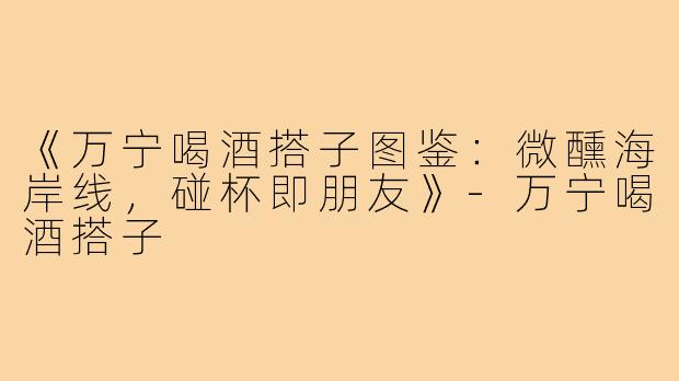 《万宁喝酒搭子图鉴：微醺海岸线，碰杯即朋友》-万宁喝酒搭子