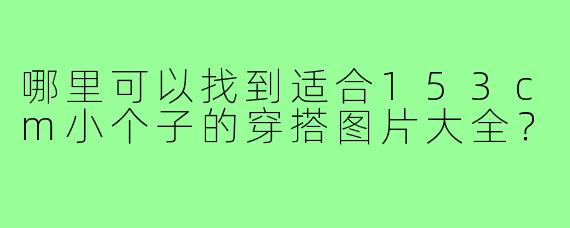 哪里可以找到适合153cm小个子的穿搭图片大全？