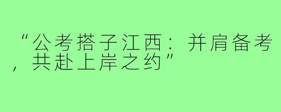 “公考搭子江西:并肩备考,共赴上岸之约”