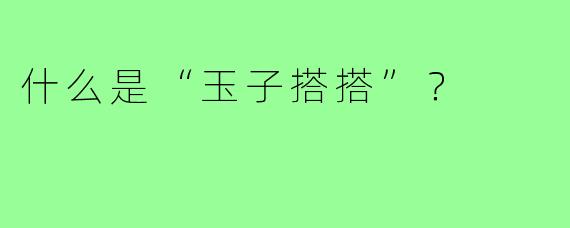 什么是“玉子搭搭”？
