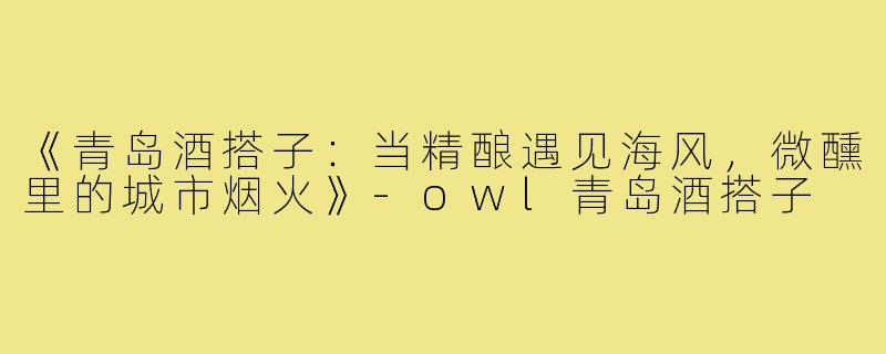 《青岛酒搭子:当精酿遇见海风,微醺里的城市烟火》-owl青岛酒搭子