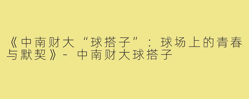 《中南财大“球搭子”：球场上的青春与默契》-中南财大球搭子