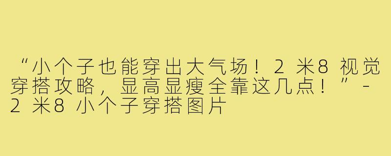 “小个子也能穿出大气场！2米8视觉穿搭攻略，显高显瘦全靠这几点！”