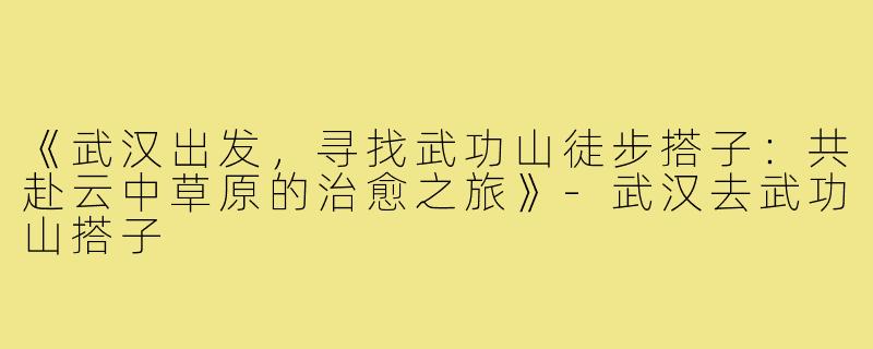 《武汉出发，寻找武功山徒步搭子：共赴云中草原的治愈之旅》-武汉去武功山搭子