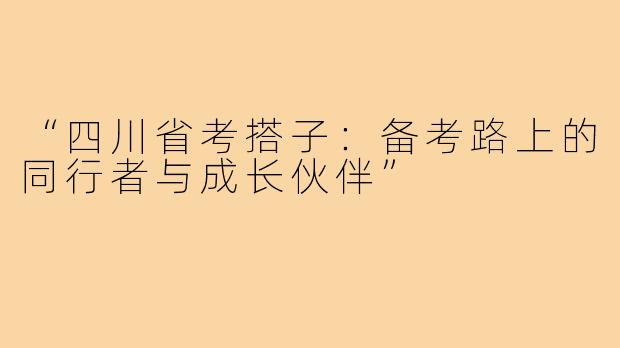 “四川省考搭子：备考路上的同行者与成长伙伴”