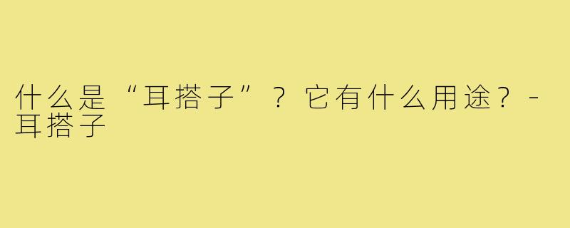 什么是“耳搭子”?它有什么用途?-耳搭子