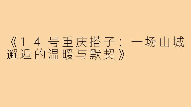 《14号重庆搭子:一场山城邂逅的温暖与默契》