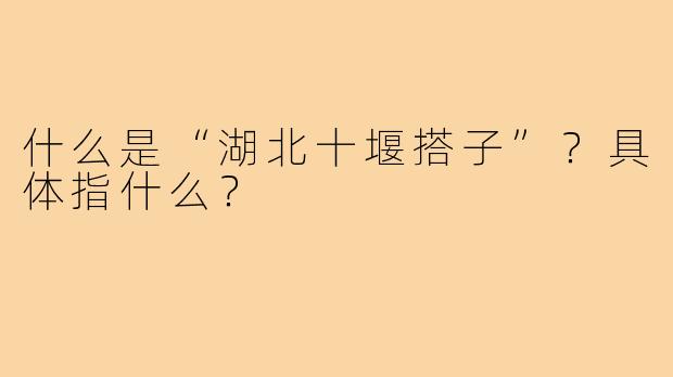 什么是“湖北十堰搭子”?具体指什么?