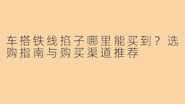 车搭铁线掐子哪里能买到？选购指南与购买渠道推荐