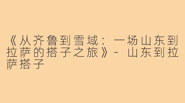 《从齐鲁到雪域：一场山东到拉萨的搭子之旅》-山东到拉萨搭子