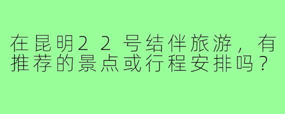 在昆明22号结伴旅游，有推荐的景点或行程安排吗？