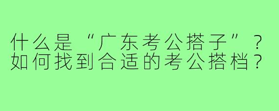 什么是“广东考公搭子”?如何找到合适的考公搭档?