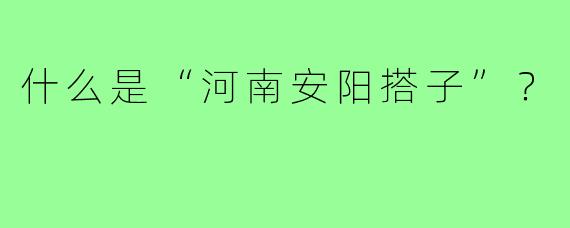 什么是“河南安阳搭子”?