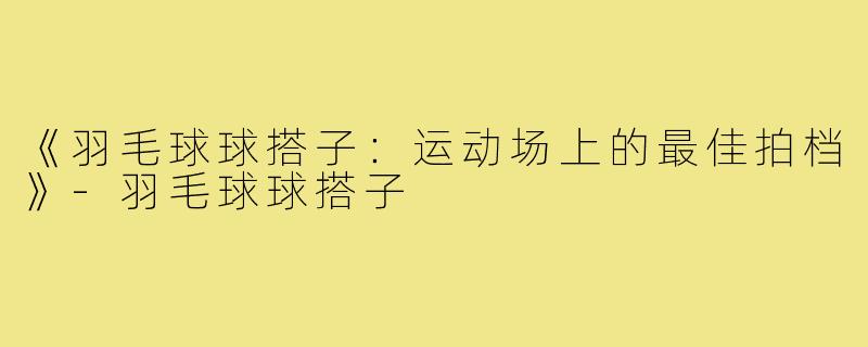 《羽毛球球搭子：运动场上的最佳拍档》-羽毛球球搭子