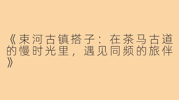 《束河古镇搭子：在茶马古道的慢时光里，遇见同频的旅伴》