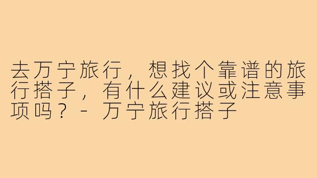 去万宁旅行,想找个靠谱的旅行搭子,有什么建议或注意事项吗?-万宁旅行搭子