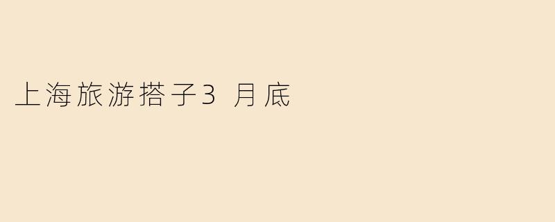 上海旅游搭子3月底