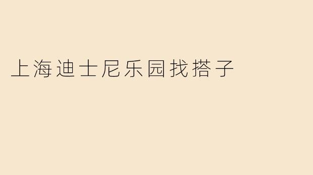 上海迪士尼乐园找搭子