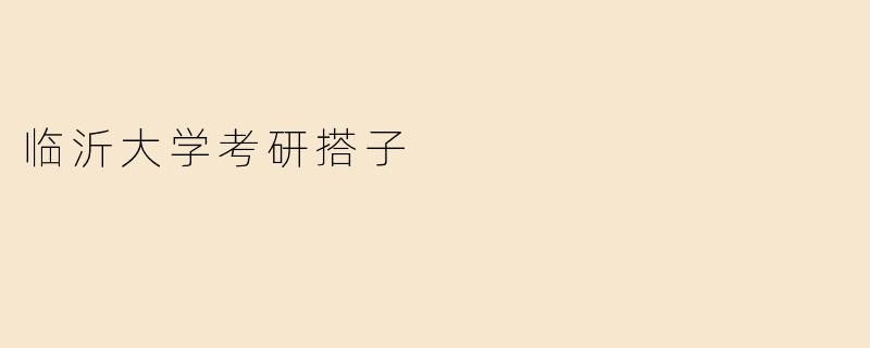 临沂大学考研搭子