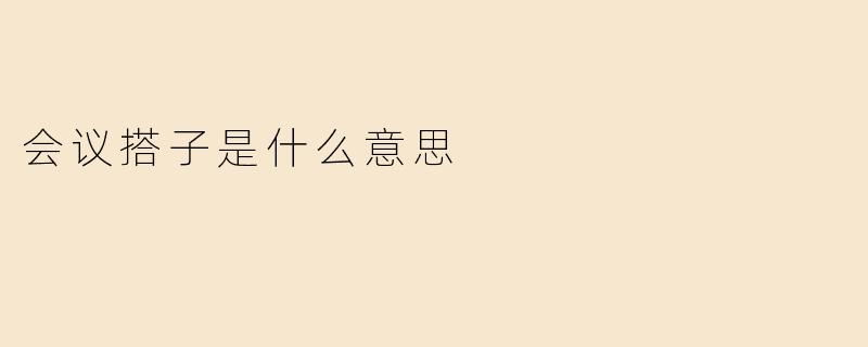 会议搭子是什么意思