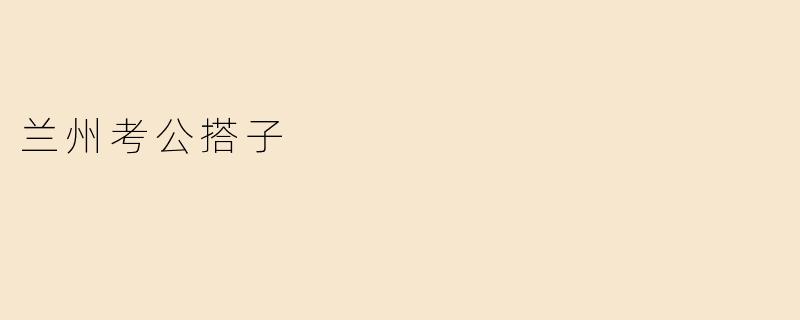 兰州考公搭子