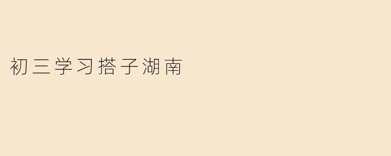 初三学习搭子湖南