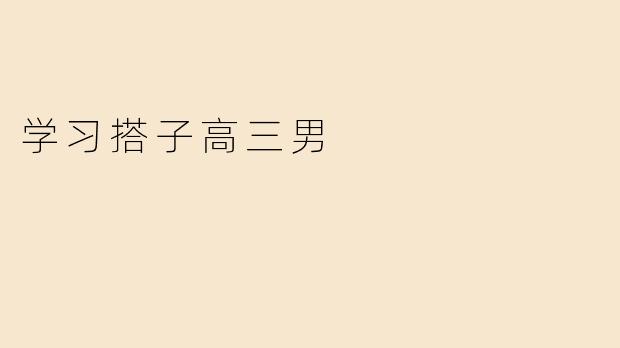 学习搭子高三男