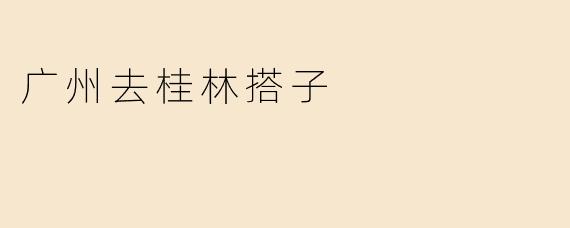 广州去桂林搭子